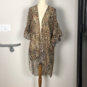 Sheer Leopard Print Duster